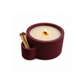 Bordo Lumina Beton Mumluk, el yapımı beton gövde, çift ahşap fitil, A kalite parafin, 13 cm çap, Lumina koleksiyonu, Studio Jera.