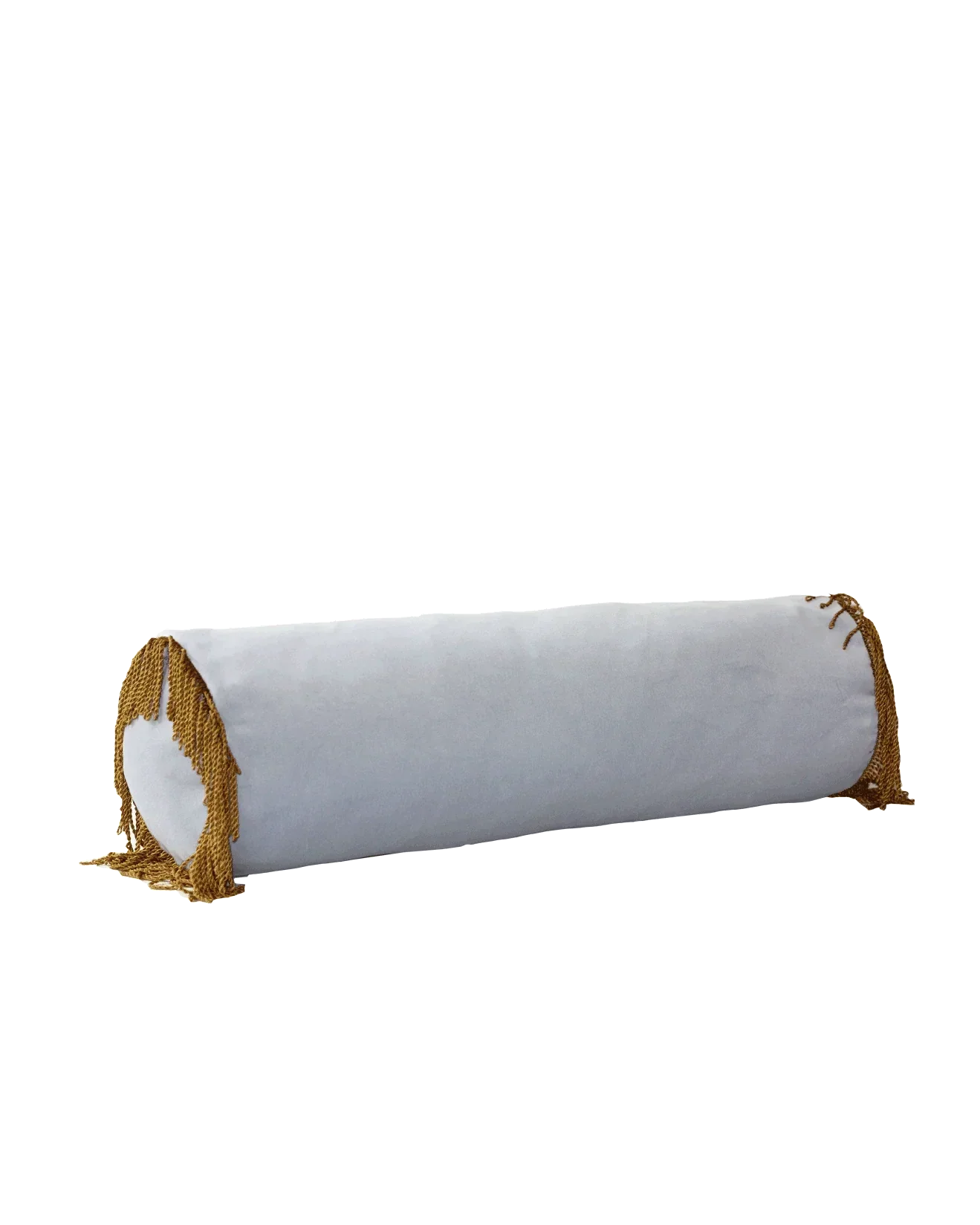 Gri kadife kırlent, 20x60 cm silindir formlu döşemelik yastık. Yıkanabilir kılıf, salon koltuğu için modern dekor.