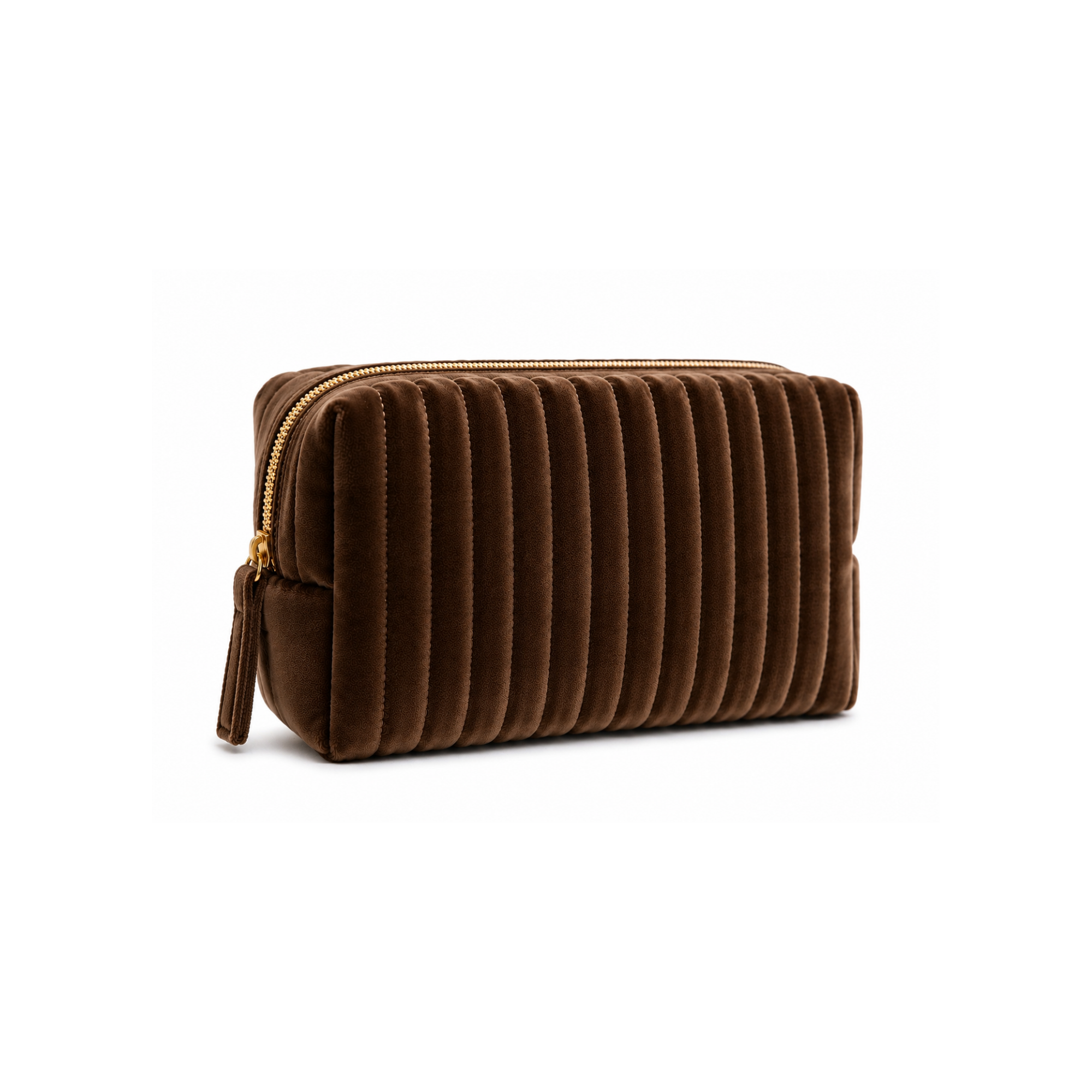 Kahverengi Pony Organizer Makyaj Çantası, premium kadife, PU sıvı geçirmez astar, 25×15×10 cm, Pony koleksiyonu, Tyche Co.