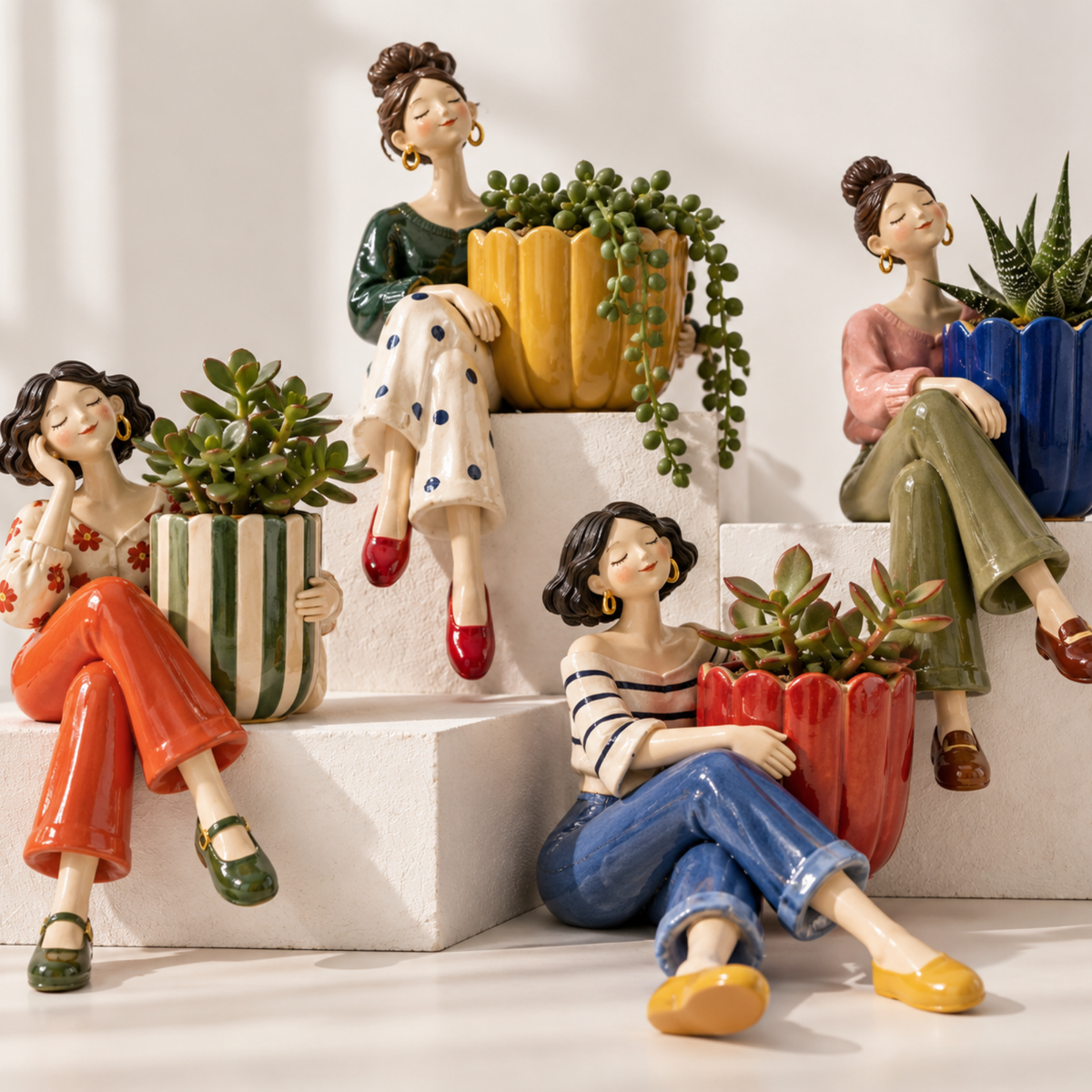 Siesta Cool Girls El Yapımı Seramik Saksı