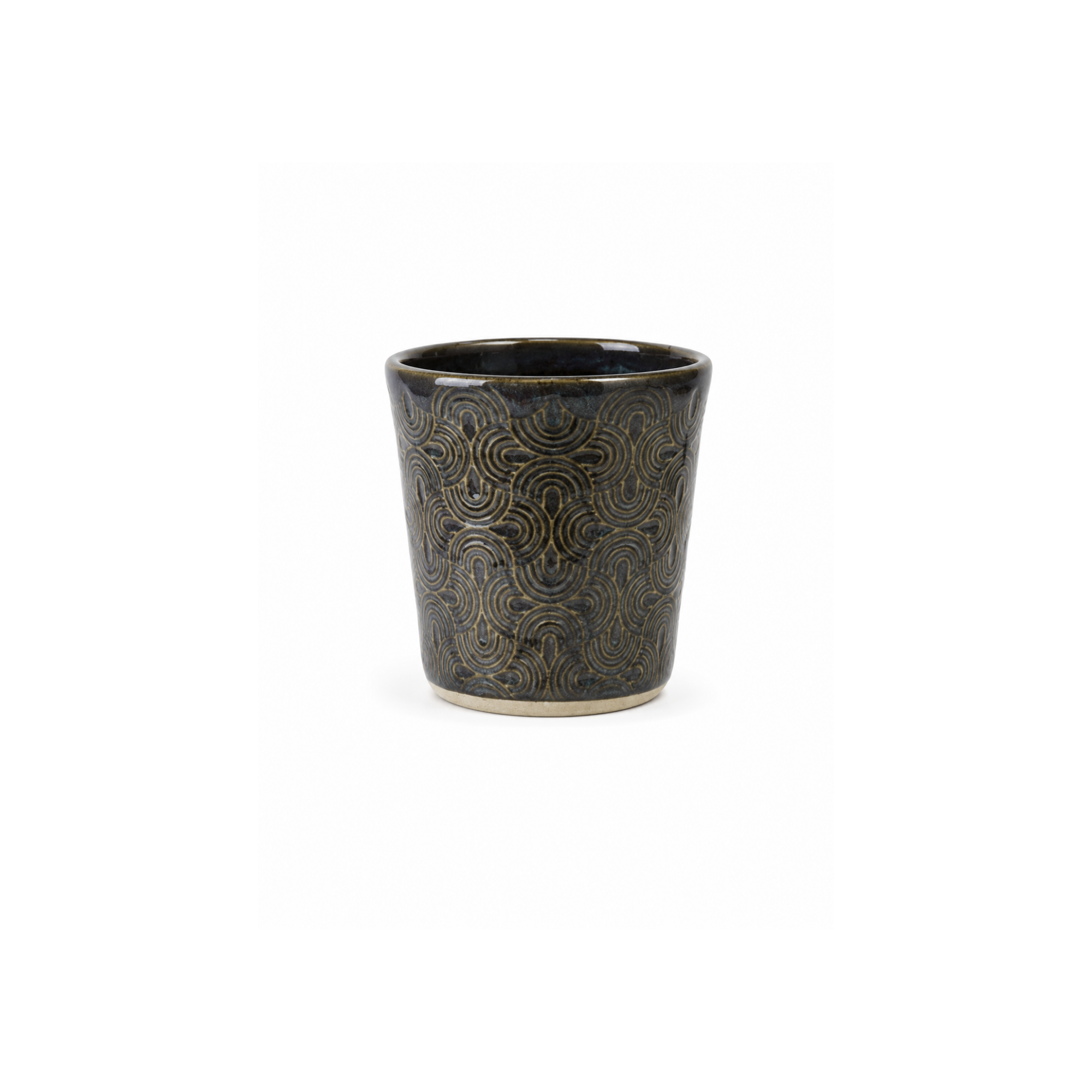 Siyah Krem Teos Alaris Kupa 200 ml, el yapımı stoneware seramik, 200 ml, Teos Koleksiyonu, Emine Shemse Ceramics.