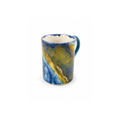Altın Krem Teos Aurea Vena Kupa 150 ml, el yapımı stoneware seramik, altın damar deseni, 150 ml, Teos Koleksiyonu, Emine Shemse Ceramics.