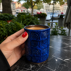 Teos Blues Antik Bardak 200 ml, el yapımı, Emine Shemse Ceramics.