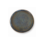Teos Helios Stoneware Tabak 17 cm, mandala desen, turkuaz-kobalt mavi sır, el yapımı, Teos koleksiyonu, Tyche Co.