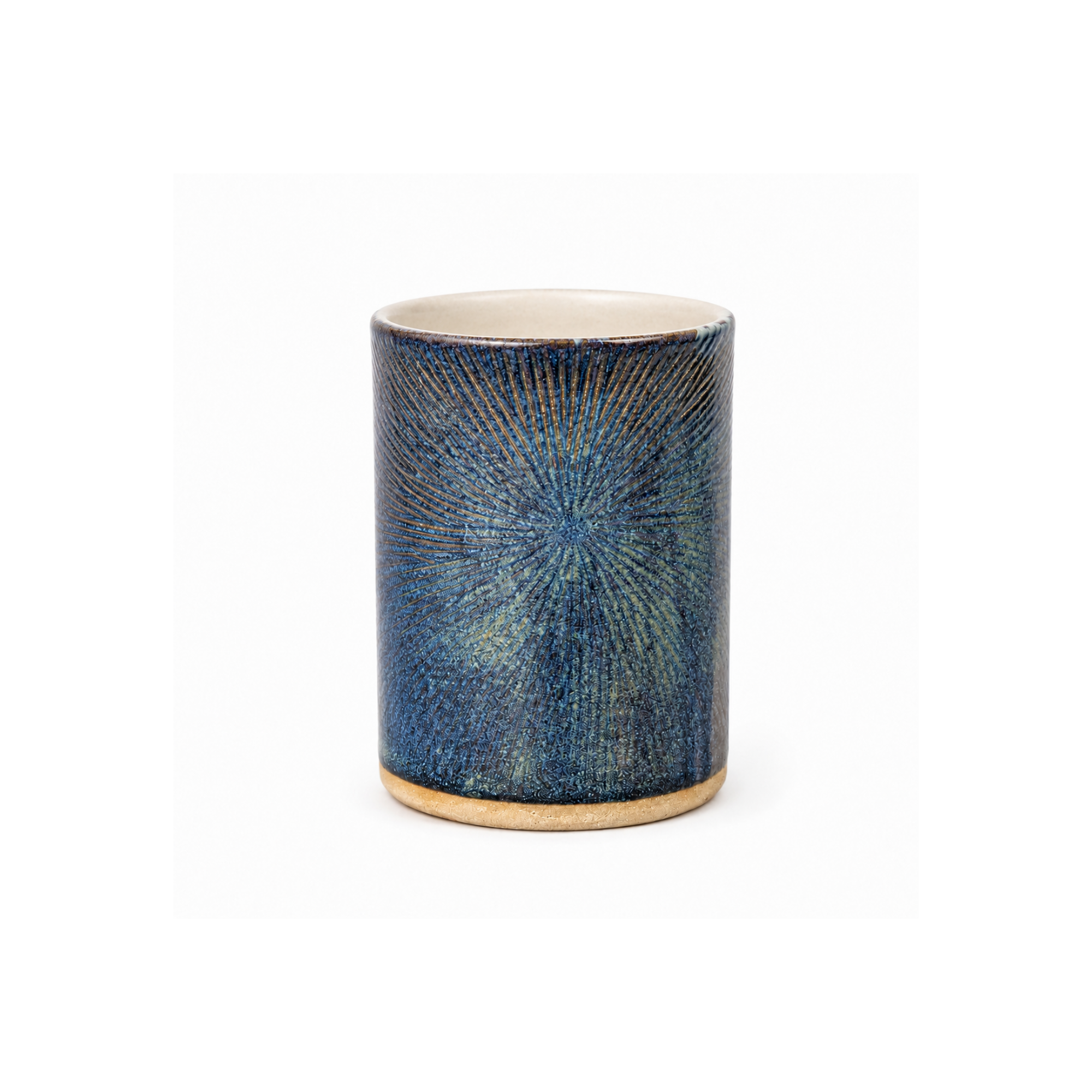 Teos Linea Antiq Strahl Kupa 200 ml, el yapımı stoneware seramik, antik ışın deseni, 200 ml, Teos Koleksiyonu, Emine Shemse Ceramics.