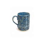 Teos Linea Ordo Antiq Kupa 150 ml, el yapımı stoneware seramik, antik düzen deseni, 150 ml, Teos Koleksiyonu, Emine Shemse Ceramics.