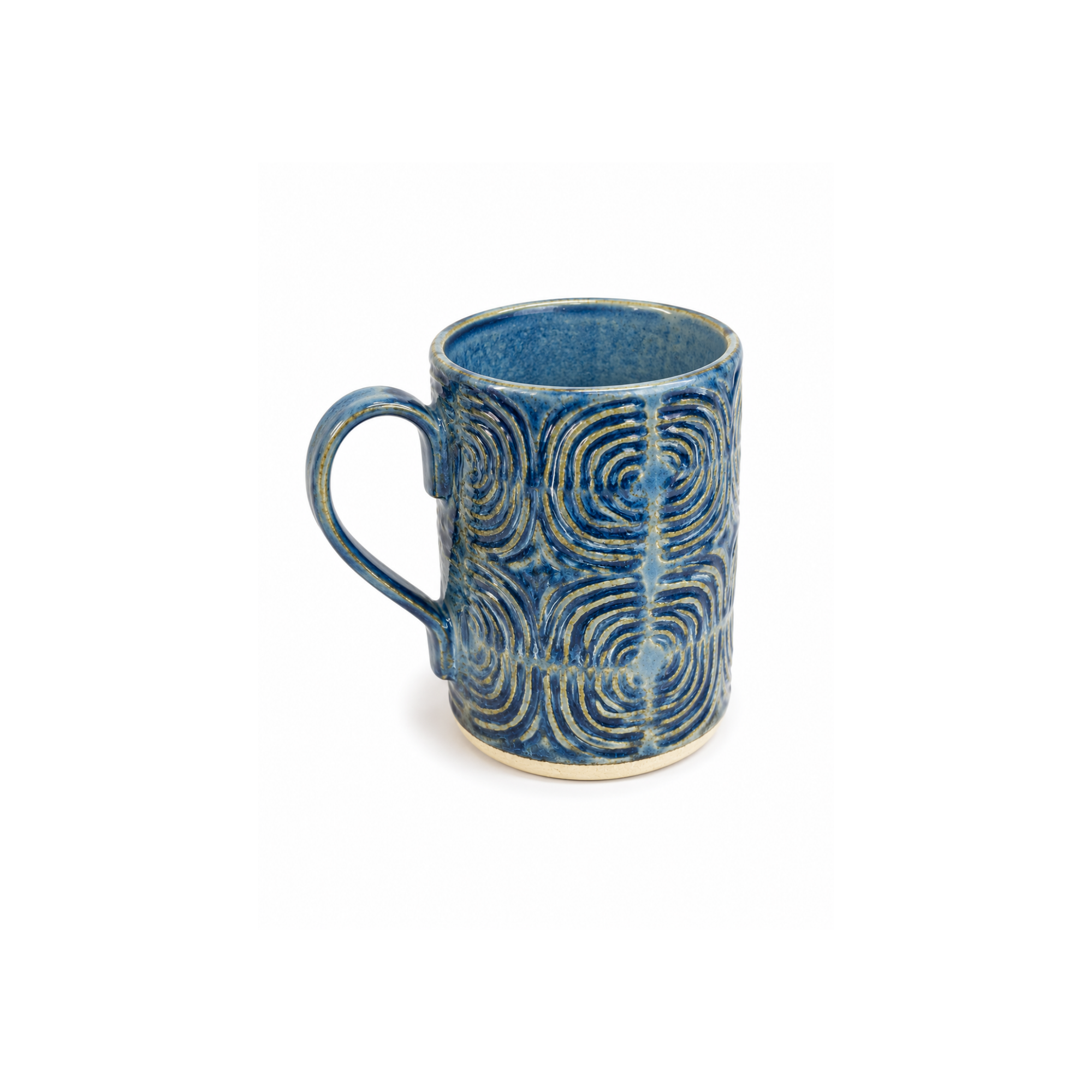 Teos Linea Ordo Antiq Kupa 150 ml, el yapımı stoneware seramik, antik düzen deseni, 150 ml, Teos Koleksiyonu, Emine Shemse Ceramics.