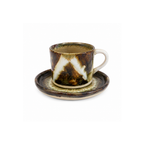 Bej Kahverengi Teos Lorien Fincan No.1, el yapımı stoneware seramik kahve fincanı, 60 ml, Teos Koleksiyonu, Emine Shemse Ceramics.