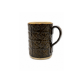 Siyah Kahverengi Teos Lunaris Kupa 200 ml, el yapımı stoneware seramik, 200 ml, Teos Koleksiyonu, Emine Shemse Ceramics.