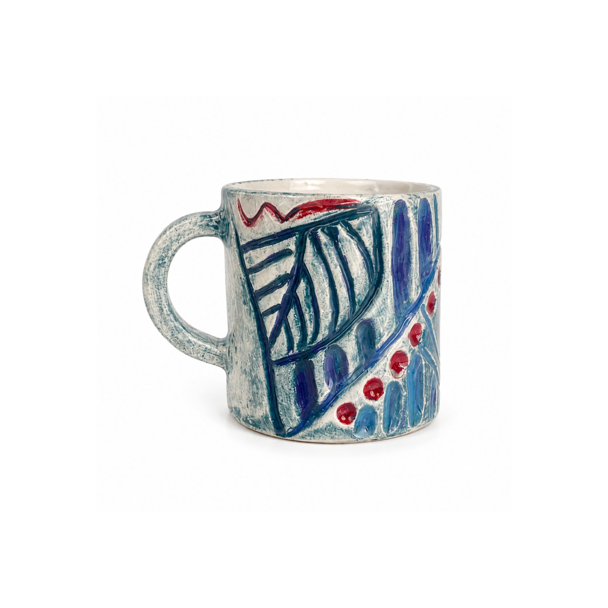 Mavi Mercan Teos Maris Kupa 250 ml, el yapımı stoneware seramik, 250 ml, Teos Koleksiyonu, Emine Shemse Ceramics.