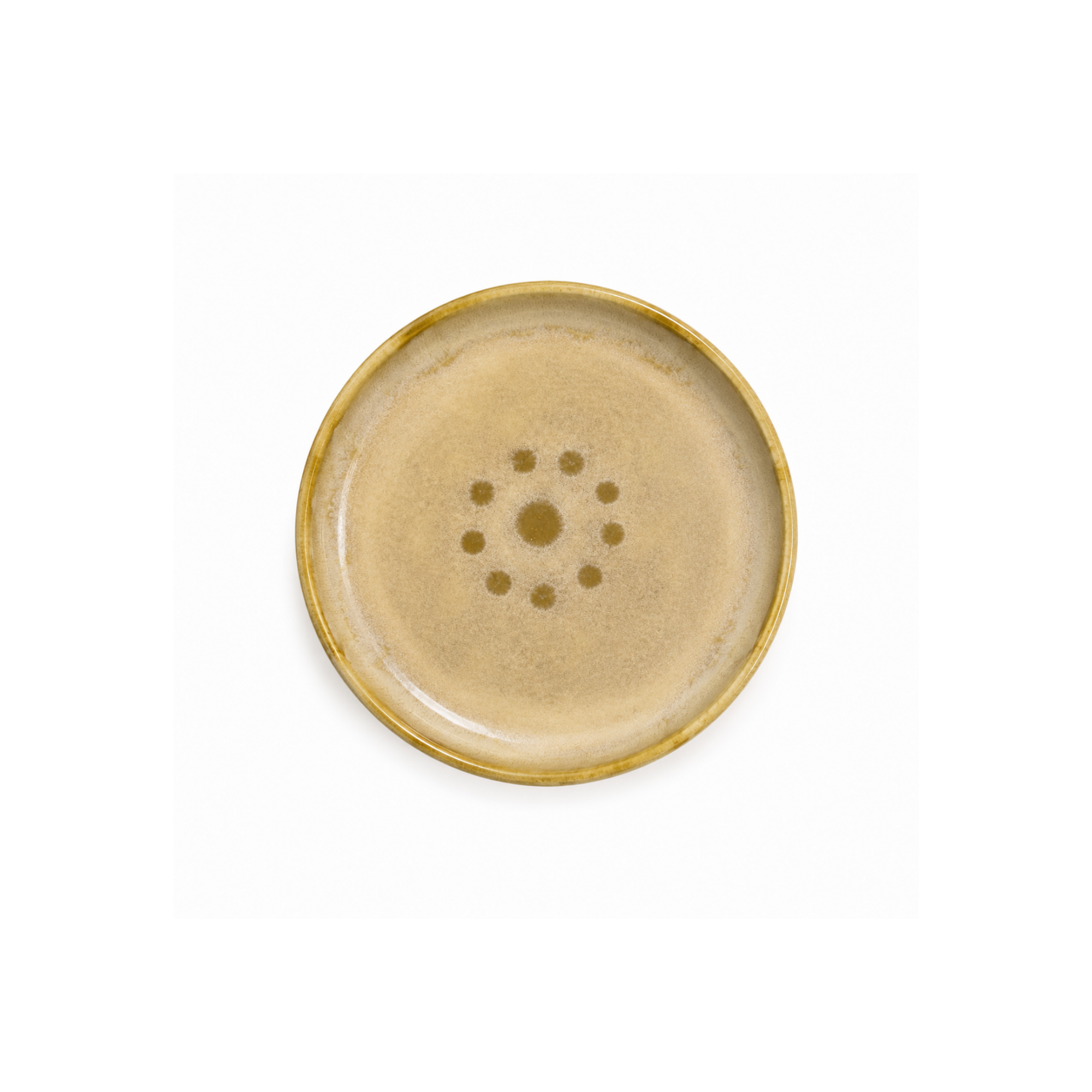 Krem Hardal Teos Soleil Seramik Fincan, el yapımı stoneware seramik fincan ve tabak, 60 ml, Teos Koleksiyonu, Emine Shemse Ceramics.