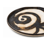 Siyah Krem Teos Valeur Seramik Tabak 17 cm No.2, el yapımı stoneware seramik, 17 cm, Teos Koleksiyonu, Emine Shemse Ceramics.