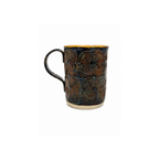 Lacivert Kahverengi Teos Virel Kupa 200 ml, el yapımı stoneware seramik, 200 ml, Teos Koleksiyonu, Emine Shemse Ceramics.