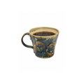 Lacivert Bej Teos Virena Kupa 200 ml, el yapımı stoneware seramik, 200 ml, Teos Koleksiyonu, Emine Shemse Ceramics.