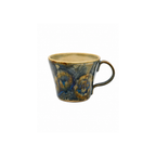 Lacivert Bej Teos Virena Kupa 200 ml, el yapımı stoneware seramik, 200 ml, Teos Koleksiyonu, Emine Shemse Ceramics.