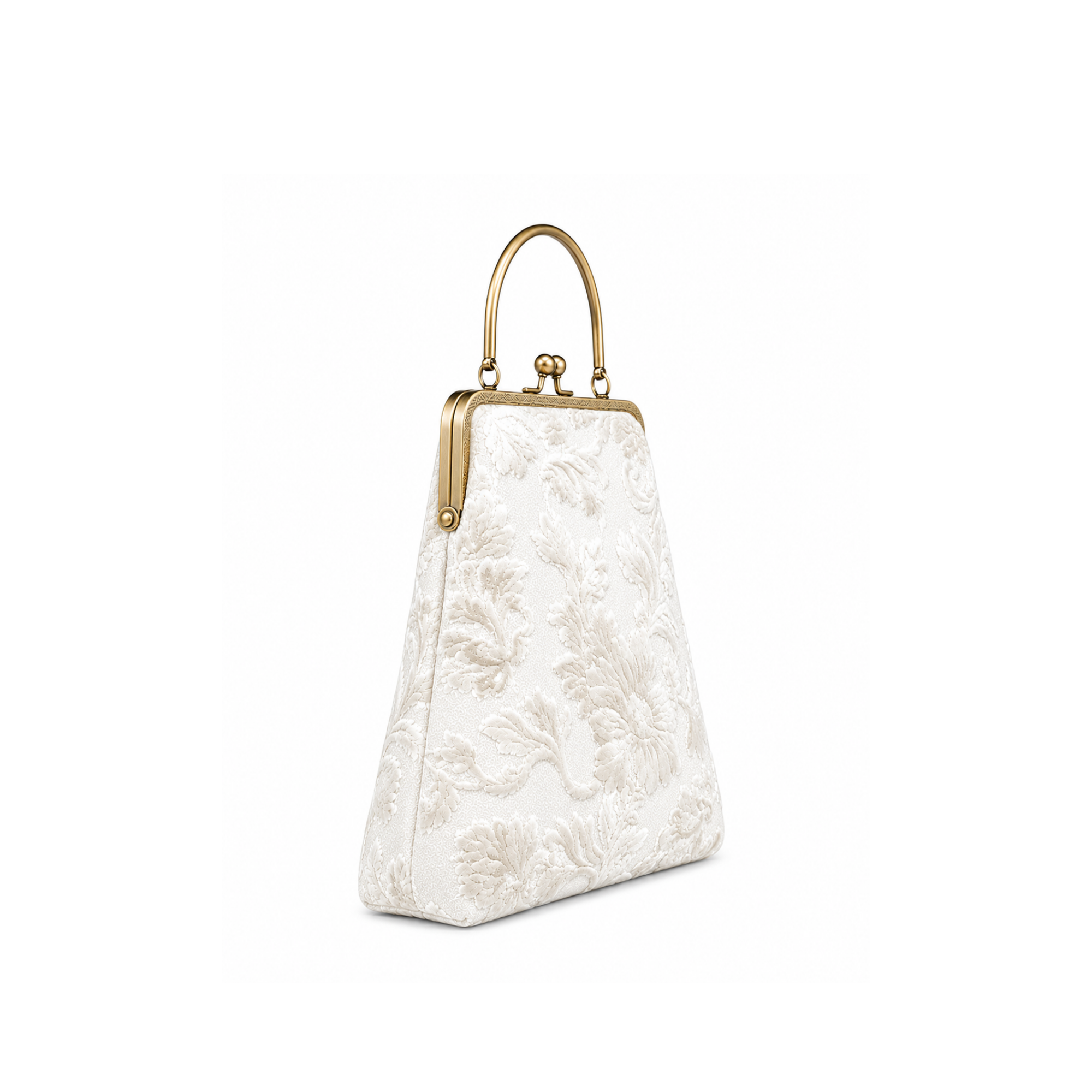 Vintage Ivory Blossom Çerçeve Çanta