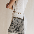 Vintage Noir Floral Çerçeve Çanta