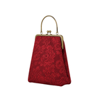 Vintage Ruby Velvet Çerçeve Çanta