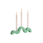 Mint Yeşili Wave Dekoratif Tasarım Şamdan, el yapımı özel beton harcı, 24,5 cm genişlik, Wave koleksiyonu, Studio Jera.