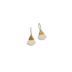 Beyaz Zen Tulip Seramik Lale Küpe, el yapımı seramik, Zen Tulip Koleksiyonu, Daniela Ceramic.